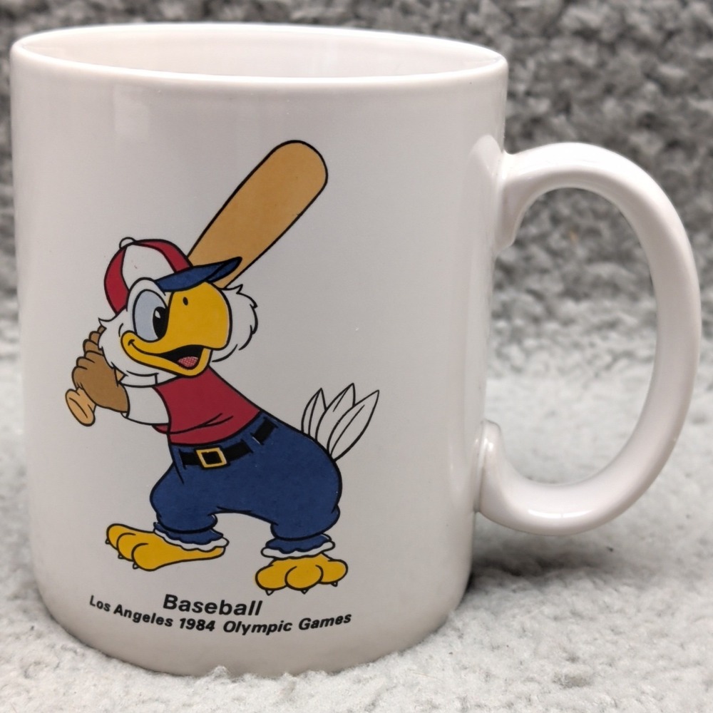 Vintage Papel 1984 Los Angeles Olympic Games Coffee Mug Sam the Eagle Baseball